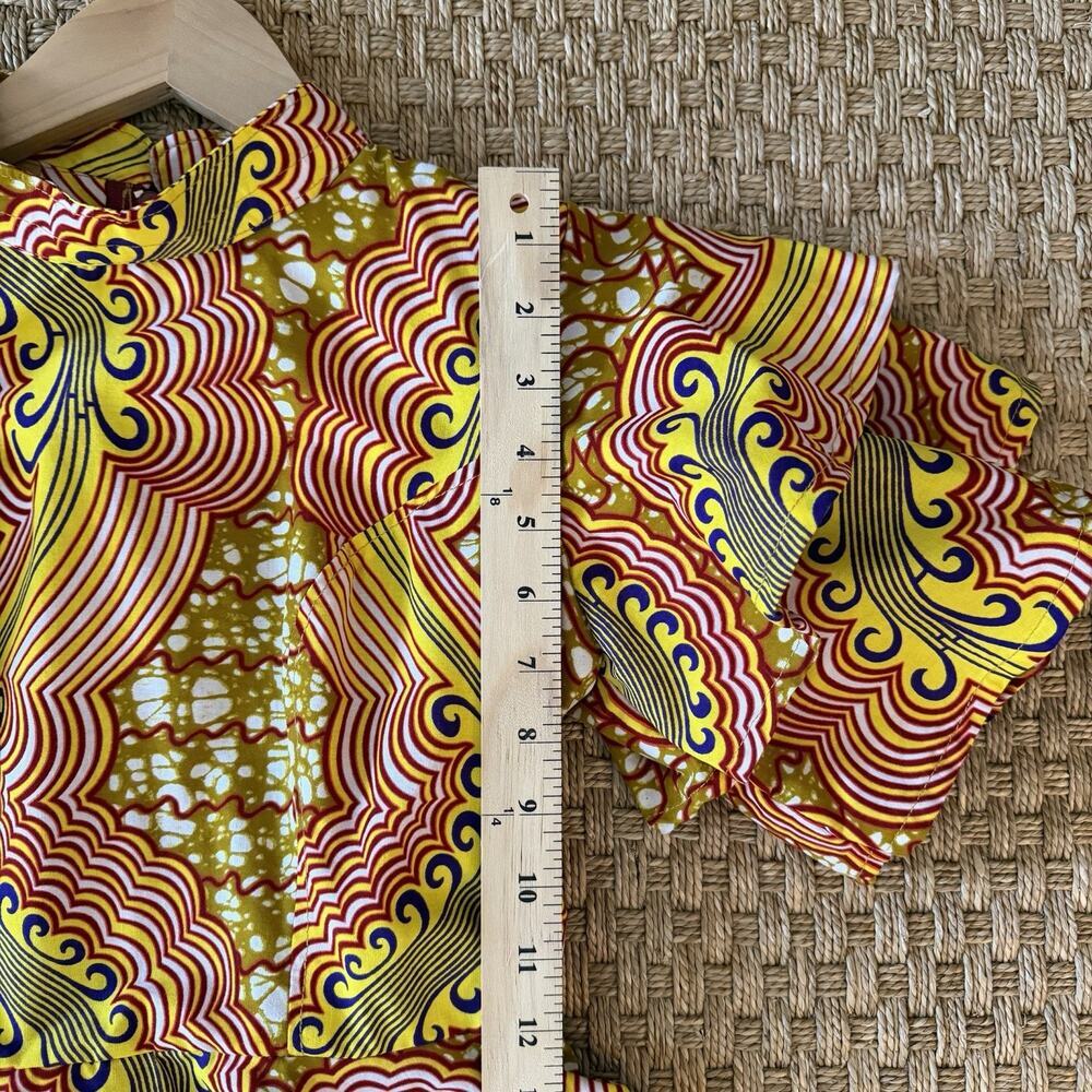 Handmade 100% Cotton Wax Block Print Peplum Top Women’s Size Small - Picture 15 of 16